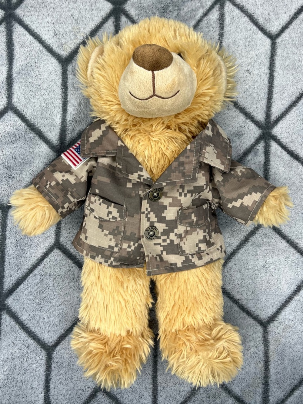 Build-A-Bear Workshop Classic Teddy Solider in Digital Camo Jacket 2012